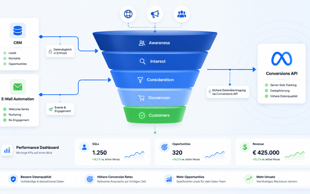 Vom Klick zum Kunden: So automatisierst du deinen Sales-Funnel mit CRM, E-Mail & Meta Conversions API (inkl. AEO-Boost)
